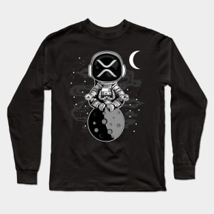 Astronaut Ripple XRP Coin To The Moon Crypto Token Cryptocurrency Wallet Birthday Gift For Men Women Kids Long Sleeve T-Shirt